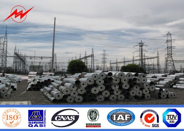Angle Cross Arms 16 Sides 24 M Galvanized Steel Pole Electrical Transmission Towers