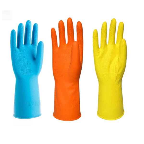 Перчатки тяжеловесного домочадца латекса Flocklined погружения очищая для Restarant