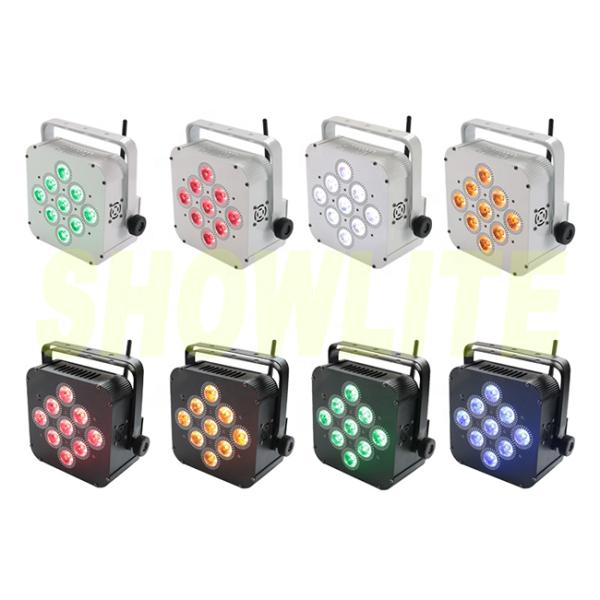 Оборудование dj uplights этапа равенства 9*18W RGBWA+UV 6in1 СИД плоское привело беспроводной свет в действие этапа СИД