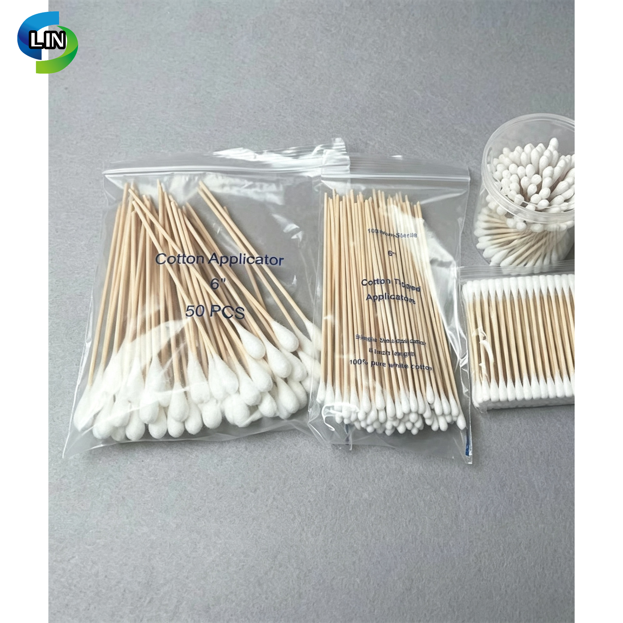 Disposable Cotton Swab with 100% Pure Cotton Tip - Eco-friendly and Single-use for Medical Cleaning and Makeup Removal