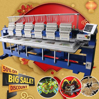 HO1506H 6 heads embroidery machine 10 years service guaranteed like janome embroidery machine with 1200 spm for cap flat