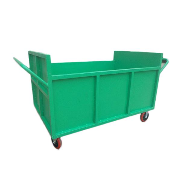 Commercial / Industrial / Construction Square Hand Trailer Rotomolded Steel Truck Cart Trolley With 4 Wheels