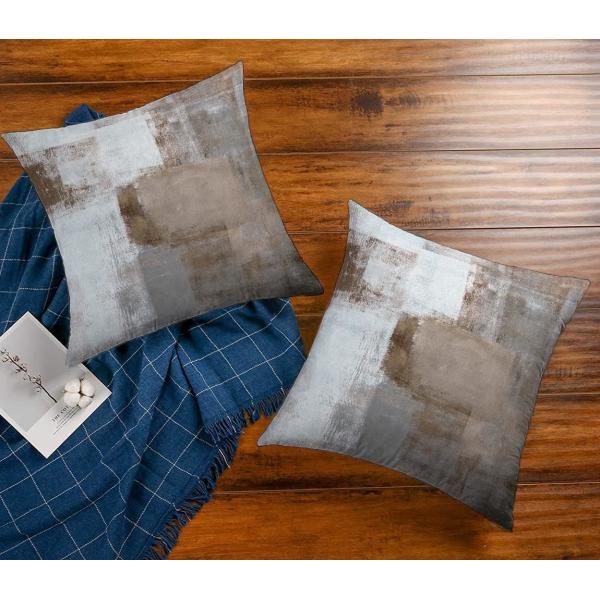 Set of 2 brown art pieces Contemporary decor Gray Home decor Hug pillowcase Pillow case 18X18 inches