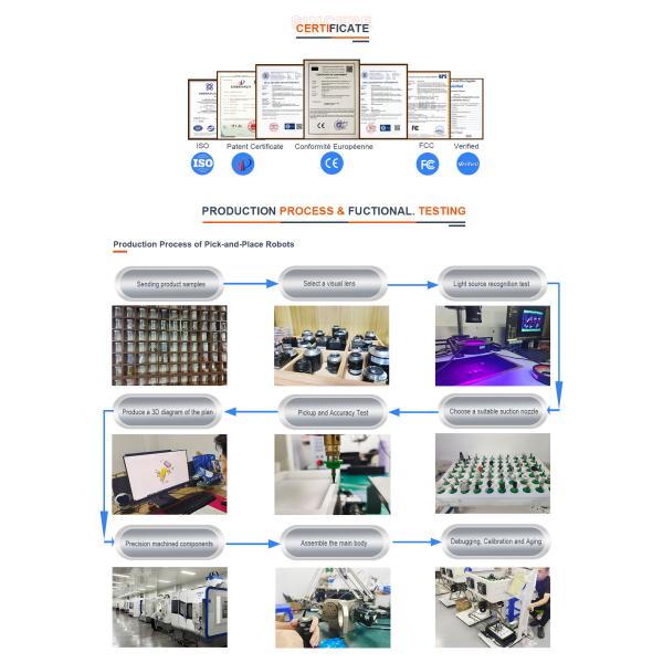 High Precision XYZ Module Robot with 0.1-0.02mm Accuracy and 2500-3500pcs/minutes Efficiency for 0.5KG Payload Pick and Place