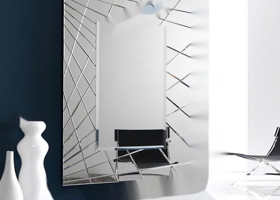 Rectangular Decorative Mirror with Bevelled Edge and Black MDF Back - 80X120X2CM