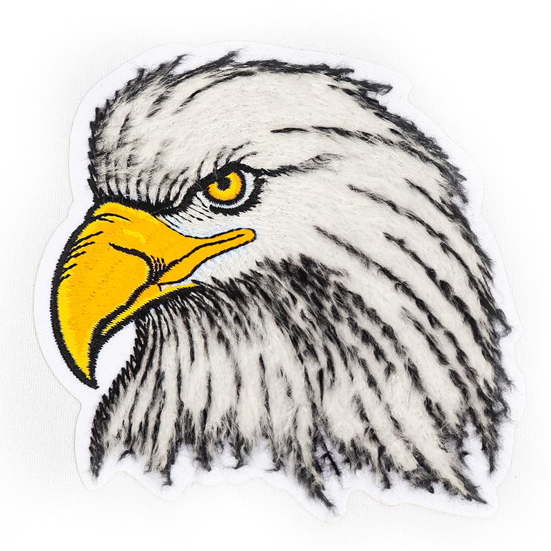 Customized Embroidery Designs Italy Eagle Embroidered Patch Adhesive on