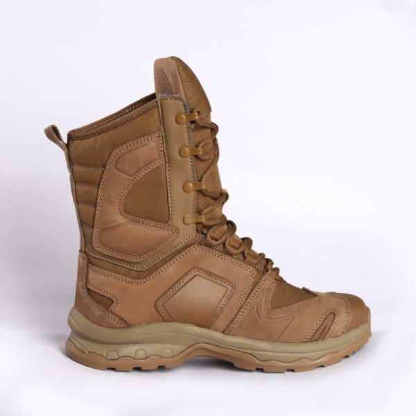 Gaomi Shengjie Couleur Beige Nubuck cuir de vache dentelle haut talon avec les paupières métalliques MD semelle extérieure chaussures de plein air