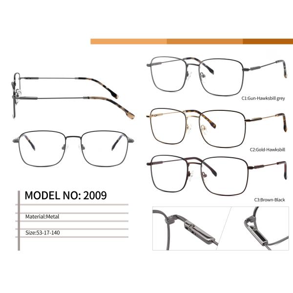 Eyewear металла объектива квадрата 53mm обрамляет голубой светлый рецепт