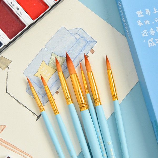 Nylon Wool Nickel Copper Tube Watercolor Oil Painting Brushes Acrylic Paint Brush For Kids