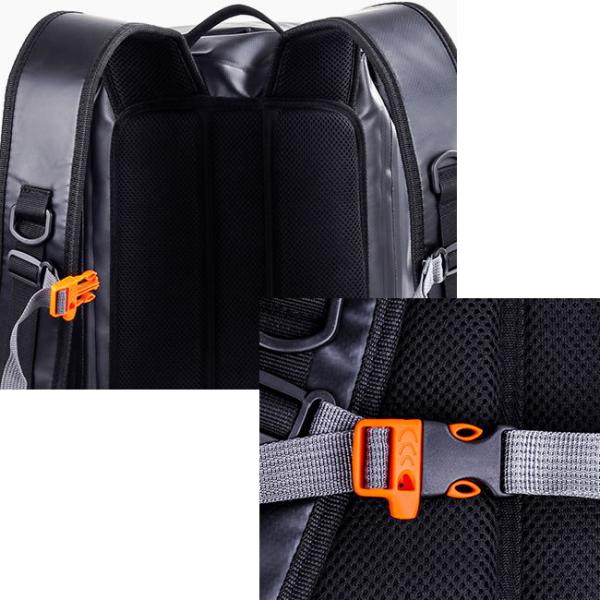 45L Black Heavy Duty Roll Top 500D PVC Waterproof Backpack