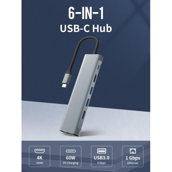 Multi функция 6 в 1 переходнике эпицентра деятельности Usb для ноутбуков MacBook Pro Windows