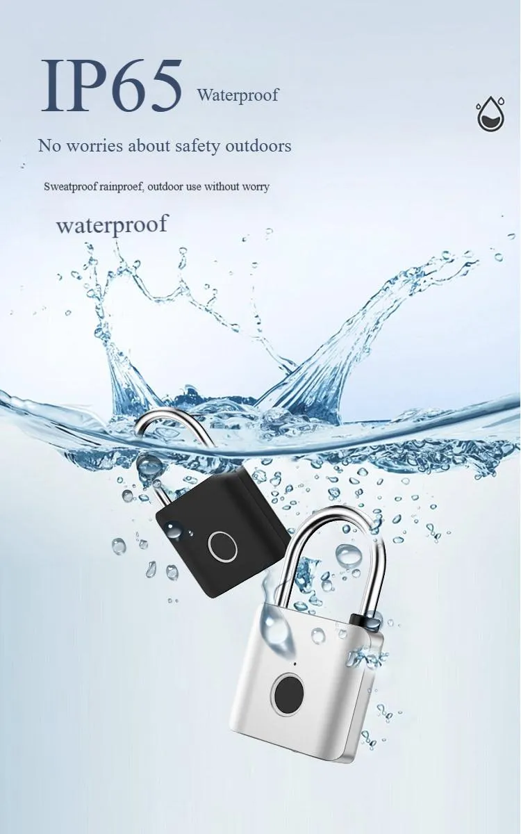 Fingerprint Padlock Home Warehouse Patio Gate Padlock