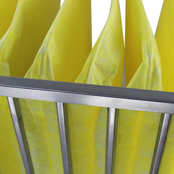 Fiberglass Paint Pocket Filters , Bag Air Filter With Big Rated Air Flow