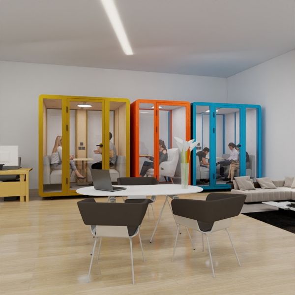 STC35dB Soundproof Booth with Fully Enclosed Design and Ventilation System for Office and Meeting Pod