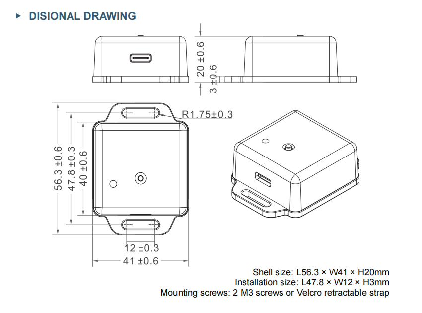 IMU100-BL: Wearable 9-Axis Sensor AHRS with Bluetooth 5.1 and 100Hz Update Rate