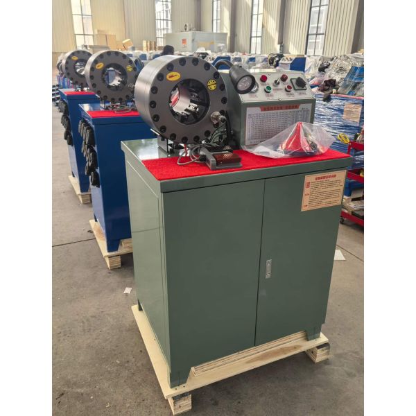 2 Inch 600T Rubber Hose Crimping Machine Higher Model Green Color 220v/240v/380v/415v Voltage With 6-51mm Crimping Range And 10 Interchangeable Dies