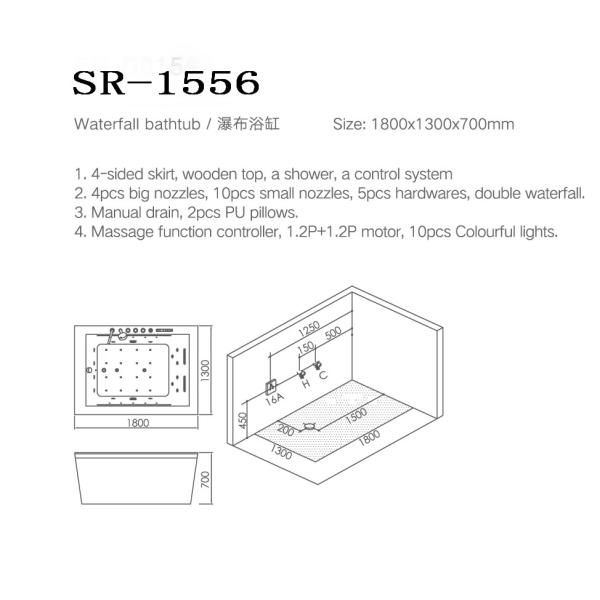 Верхняя часть крытого водоворота гостиницы ванны 2 человеков Freestanding выпущенная струю деревянная