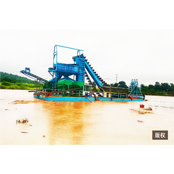 8/3 Inch Pump Diesel Gold Bucket Dredger 15 m Dredging Depth