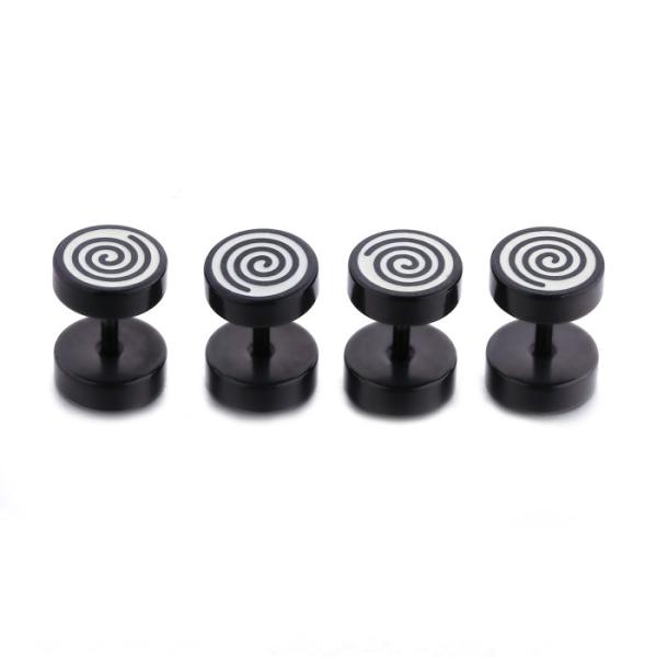High quality body piercing jewelry black circle stud earrings manufacturer
