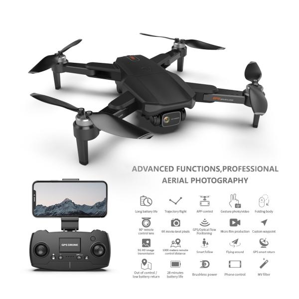 Folding 5G Brushless GPS Drone with 6K HD Camera and 90 Degree Dual Lens Remote Control