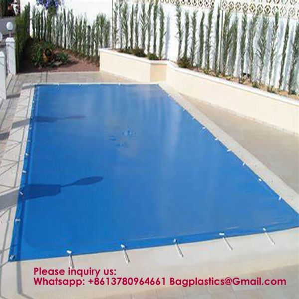 Solar Pool Cover, Pool Bubble Cover, 600 Micron Pools Solar Blanket With Dual Heat-Locking Air Layer For Pools, Daytime Heat Absorption, Nighttime Heat Retention, Blue & Silver, Cuttable