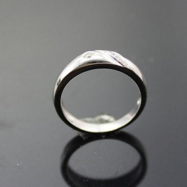 White Gold Plated Sterling Silver CZ Diamond Engagement Ring(F72)