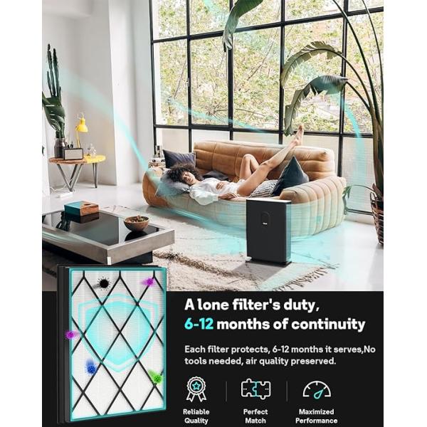 Filtros de ar de carbono personalizados para casa compatíveis com Shark HE400 HE401 HE402 HE405