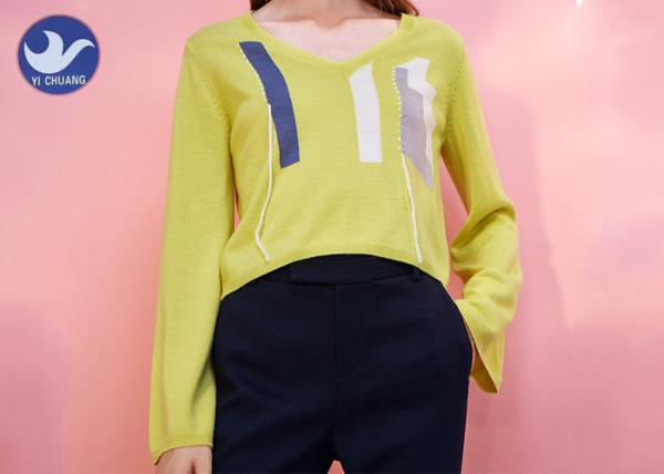 Long Sleeves Crew Neck Sweater Womens Embroidered Spring Clothing Multi Size