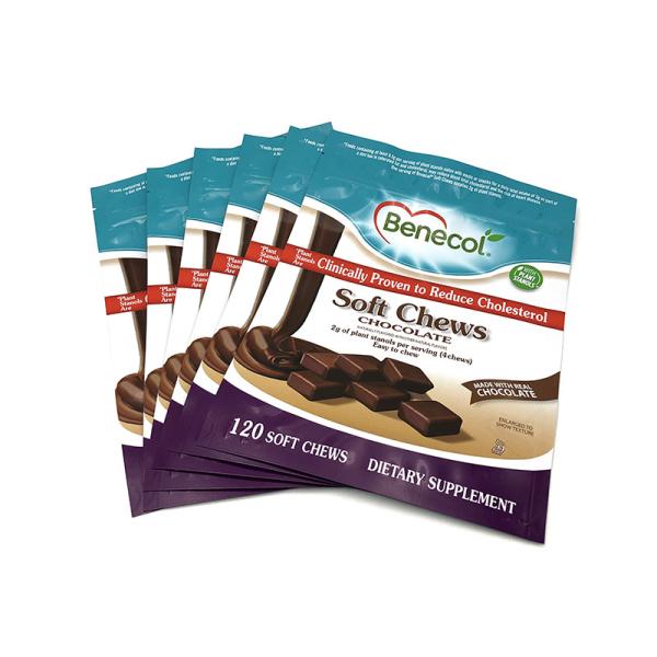 Stand up chocolate candy biscuit plastic packaging zipper bag for food packing