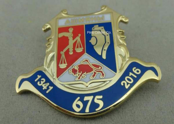 Smooth Back Custom Cloisonne Hard Enamel Pin Copper Die Struck For Sports