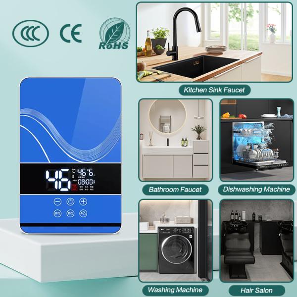 Smart Tankless Water Heater Electric Shower Water Heaters 6000W