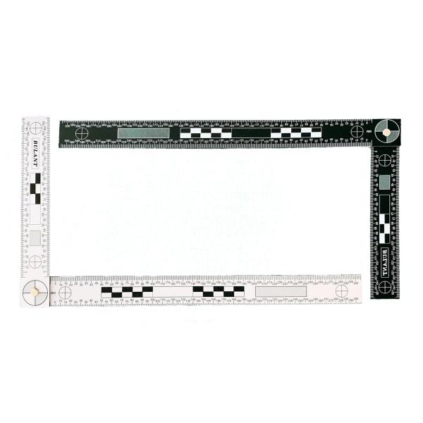 P127 30x15 cm two-sided black and white folding angle photographic evidence scale
