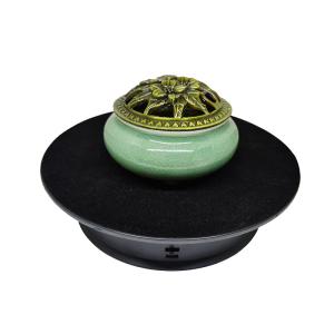 360 Degree Electric Rotating Cake Display Stand For Retail Stores Black