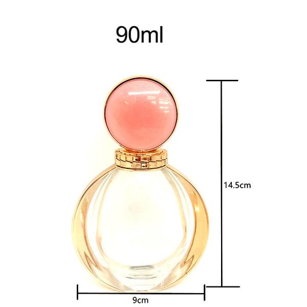 Exquisite 90ml Rose Fragrance Perfume Bottle Glass Bottle Spray Perfume Packaging Material Perfume Empty Bottle