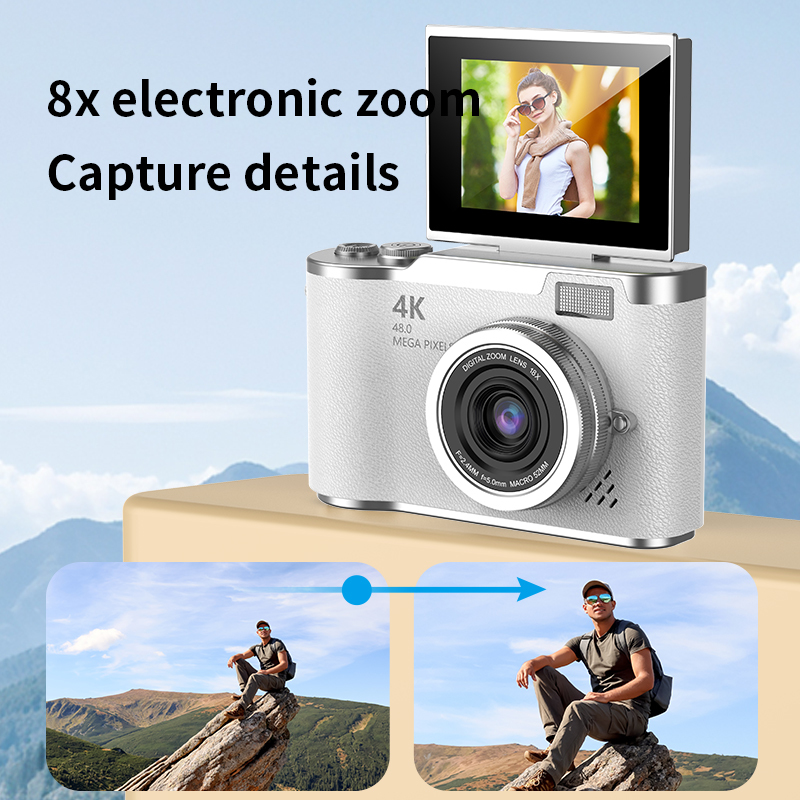 DLC Retro Ccd Digital  Camera  Ultra-high-definition Flip-cover 4K Ultra-clear Image, Portable for Students and Campus Travel