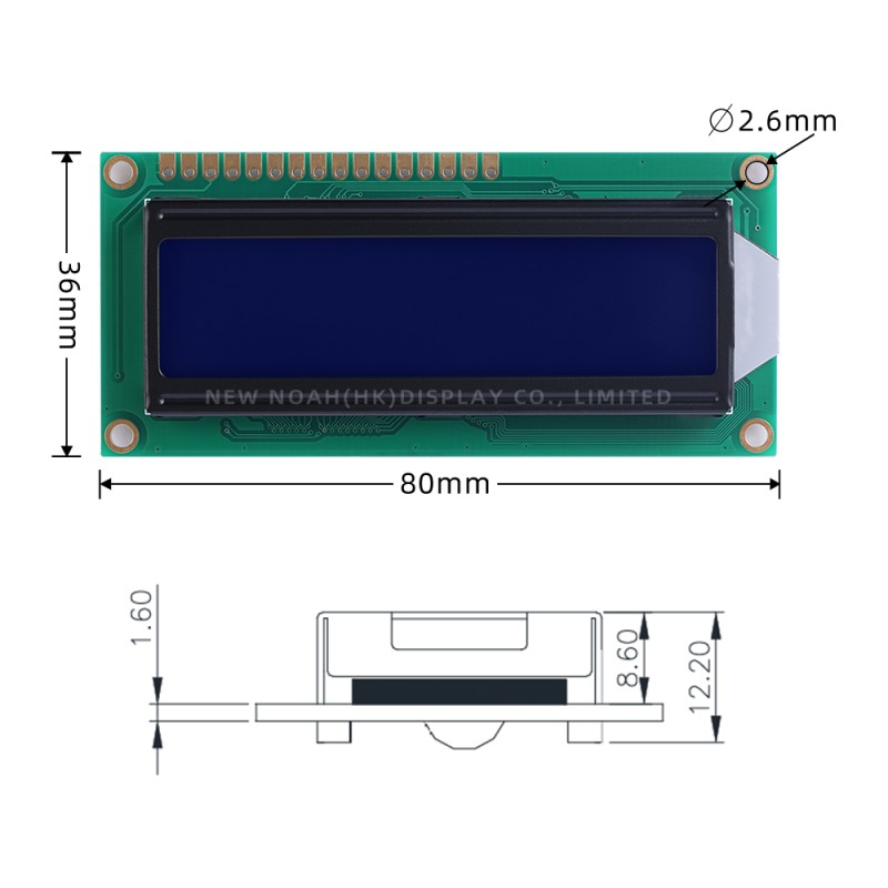 Blue Film 14432F 80X36X12.2MM Serial SPI/Parallel Graphics 5V LCD Module Display LCM ST7920/AIP31020