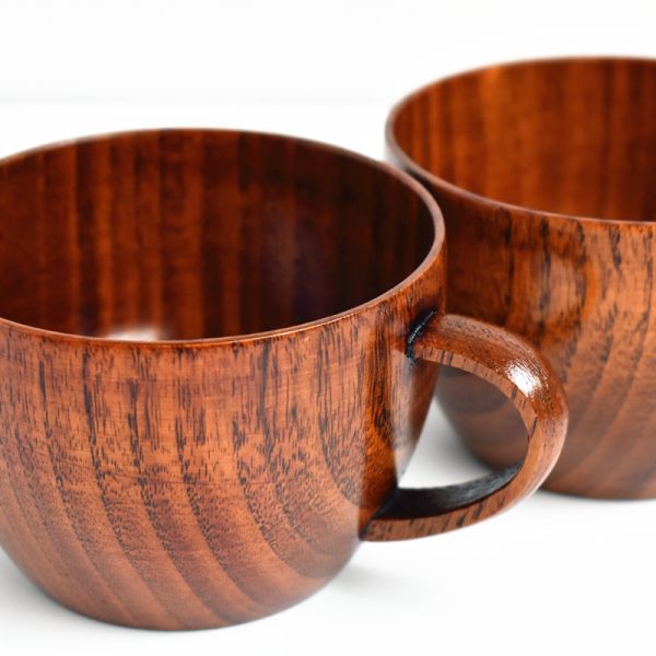 Jujube Natural Custom Wooden Coffee Mugs Tea Cup 250ml