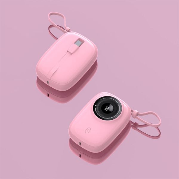 Camera Fast Charging Power Bank 22.5W Built In Cable 10000mAh Portable Mini Wired Mobile Charger Gift Customizable Logo