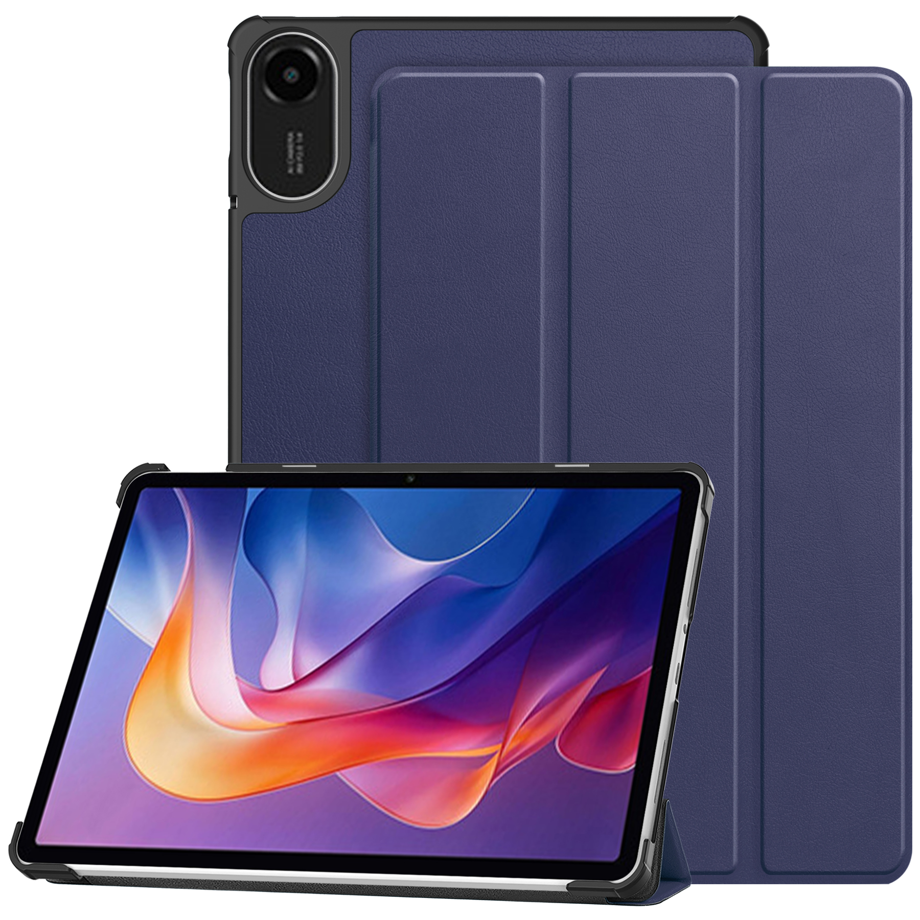 Laudtec Slim Stand Protective Cover with Hard PC Translucent Back Shell PU Leather Cover for Redmi Pad 2 2025 Case