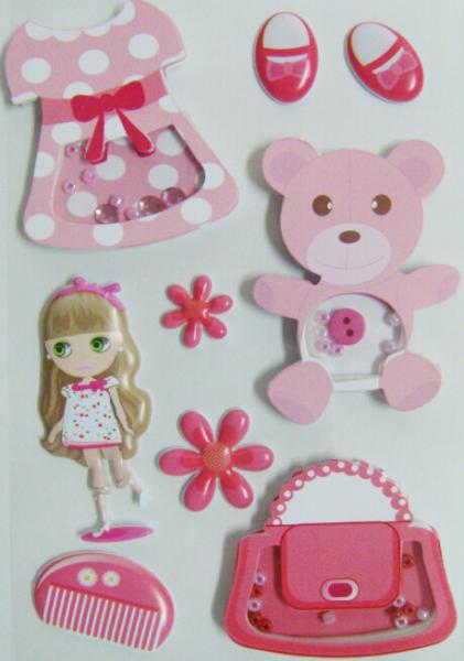 Papel + de vintage do PVC etiquetas bonitos inchados do brinquedo para o presente de aniversário Eco amigável