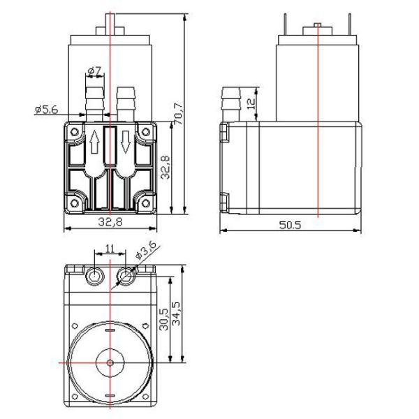 Customized Small Electric Liquid Pump  ,12 Volt Miniature Vacuum Pump For Beauty Machine