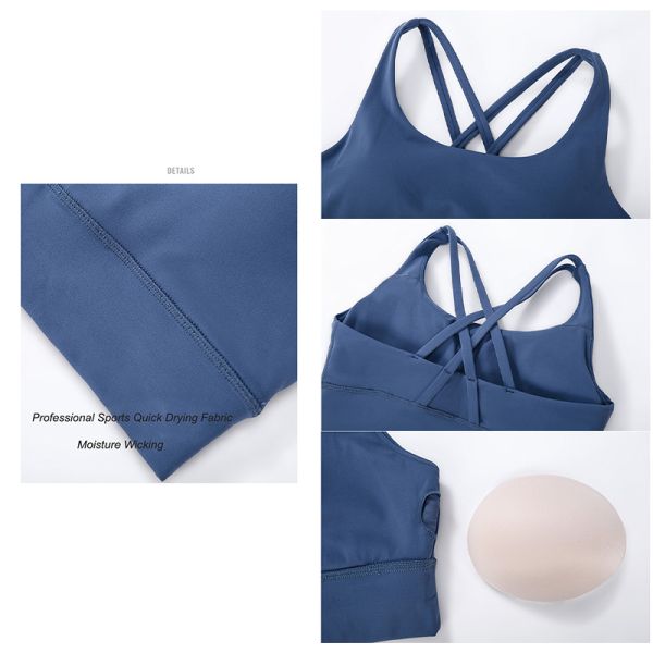 Бюстгальтера спорт фитнеса бюстгальтера йоги женщин креста камуфлирования резинка сексуального заднего противоударного высокая