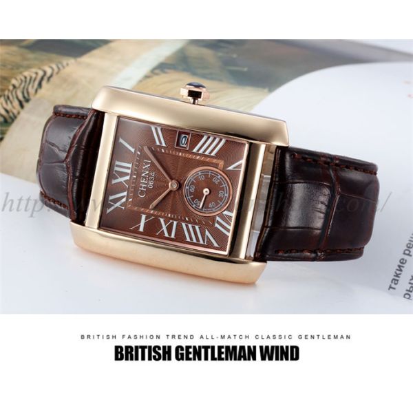063A Fashion European Hotsale Watches Women Luxury Watch Rose Gold Square Quartz Watch New