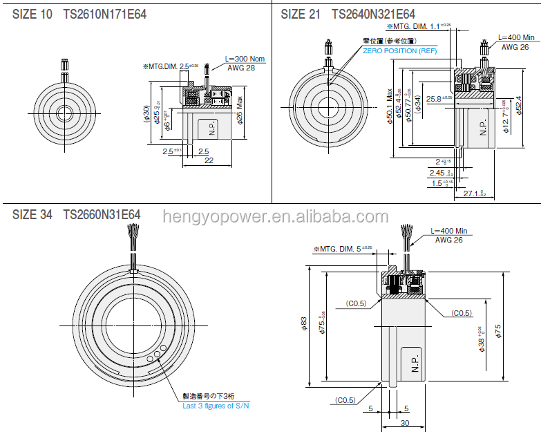 Tamagawa Resolver TS2620N271E14 Rotary Incremental Encoder with Wide Temperature Range High Speed Rotation and Absolute Position Detection