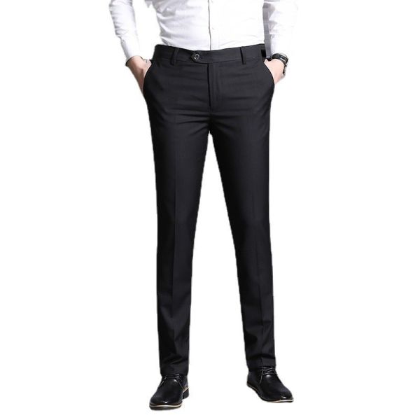 Anti-Shrink Loose Straight Men's Leisure Trousers for Business and Formal Occasions