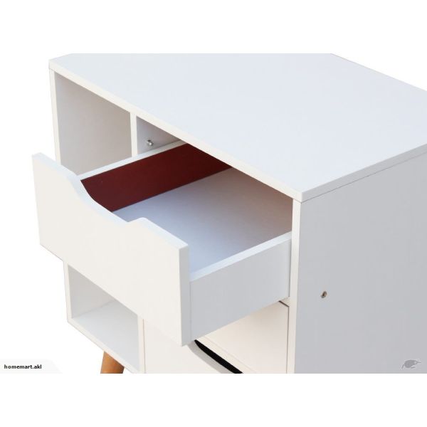 Bedroom 28 Inch Nightstand MDF Wooden Bedside Cabinet Furniture