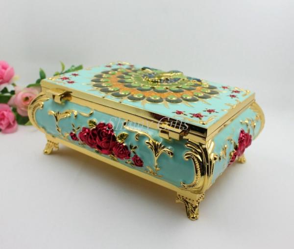 Shinny Gifts Small Ring Jewelry Box Glass Cover Ring Storage Box Stud Earring Box