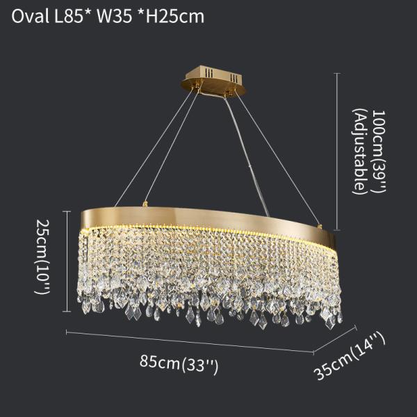 Modern oval crystal chandelier Crystal Light Kitchen Fixture Led Modern Home Decor Staircase Lighting(WH-CY-168)