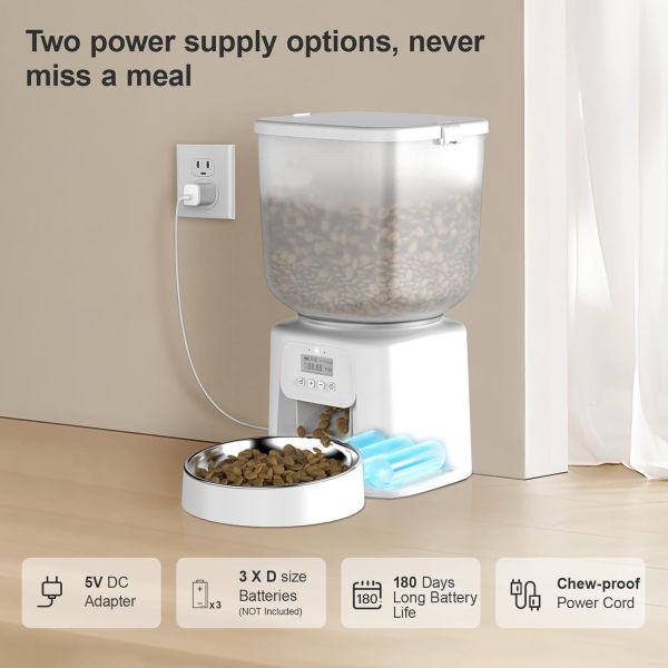130 Degree Wide View Pet Feeder Two Way Audio App Remote Timed Feeding Design