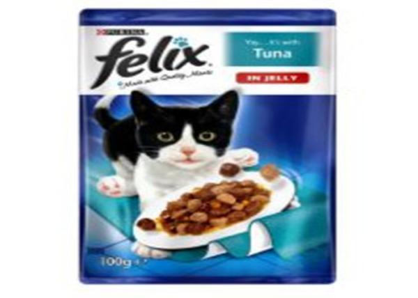 Zip Lock Gusset Aluminium Foil Laminated Pouches Food Grade Custom Printed For Pet Cat